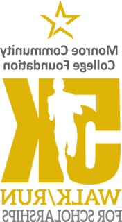 5K Walk/Run for Scholarship Logo with text: Monroe Community College Foundation