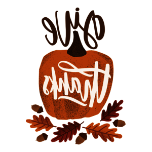 give thanks text with fall design